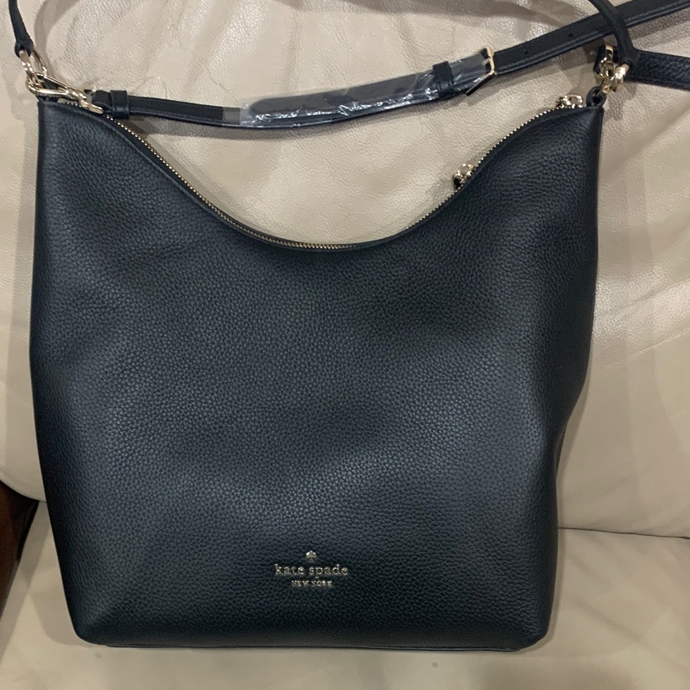 Kate Spade Zippy Black Pebbled Leather Hobo Large bag. - Picture 5 of 14